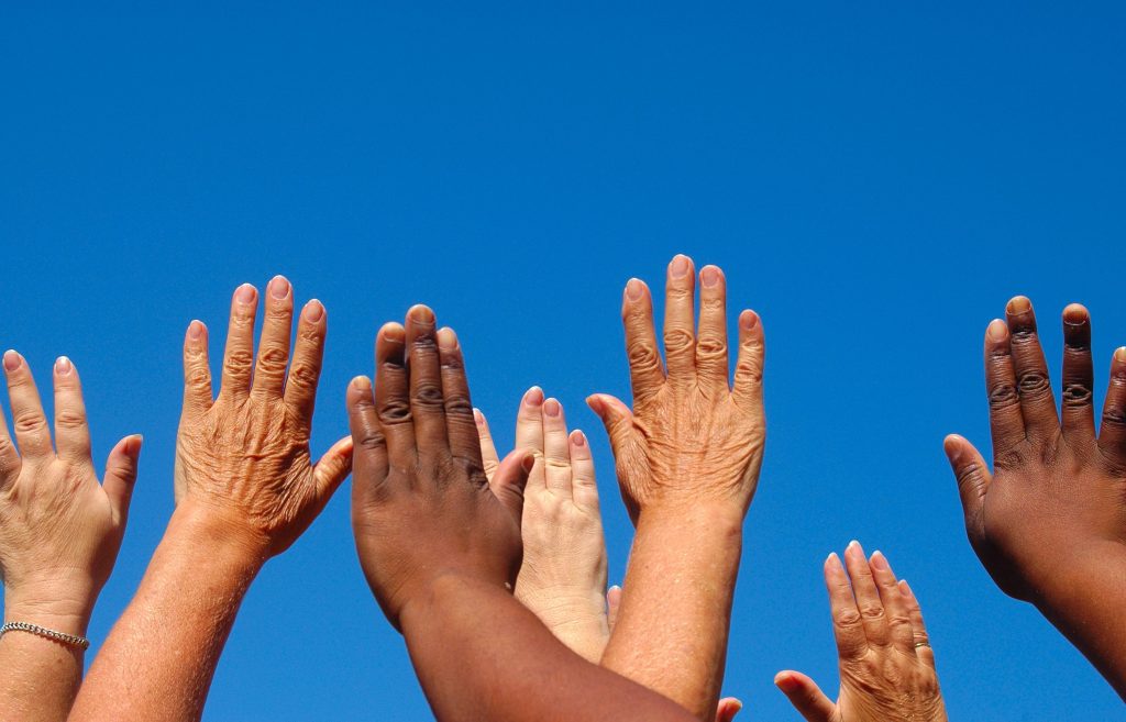 Raised hands